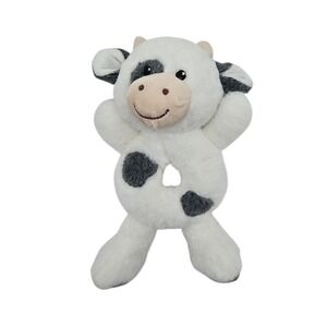 Spark Create Imagine Cow Baby Rattle Plush White Grey Spotted Crinkle Toy 336680